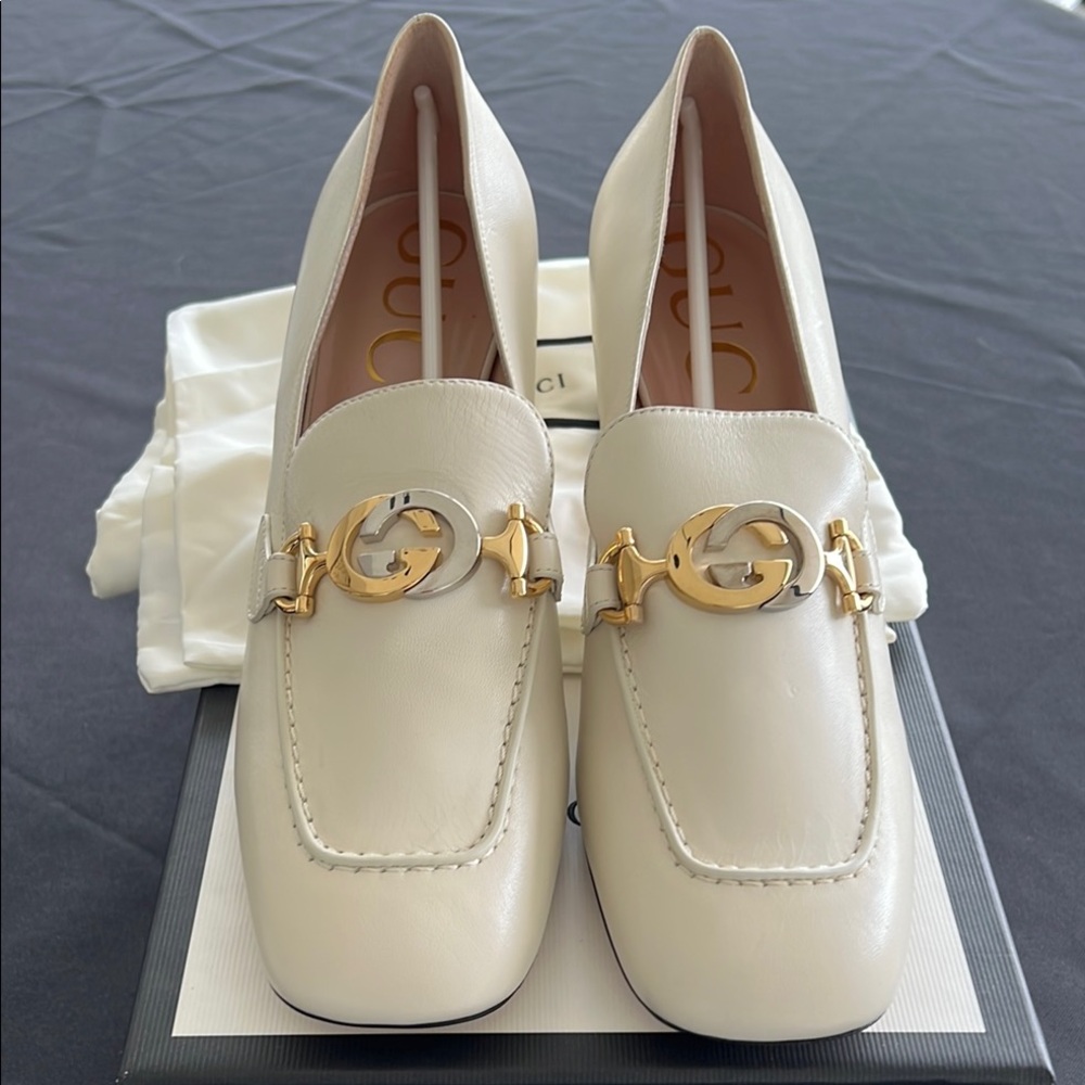 Gucci Women's White Leather Loafers